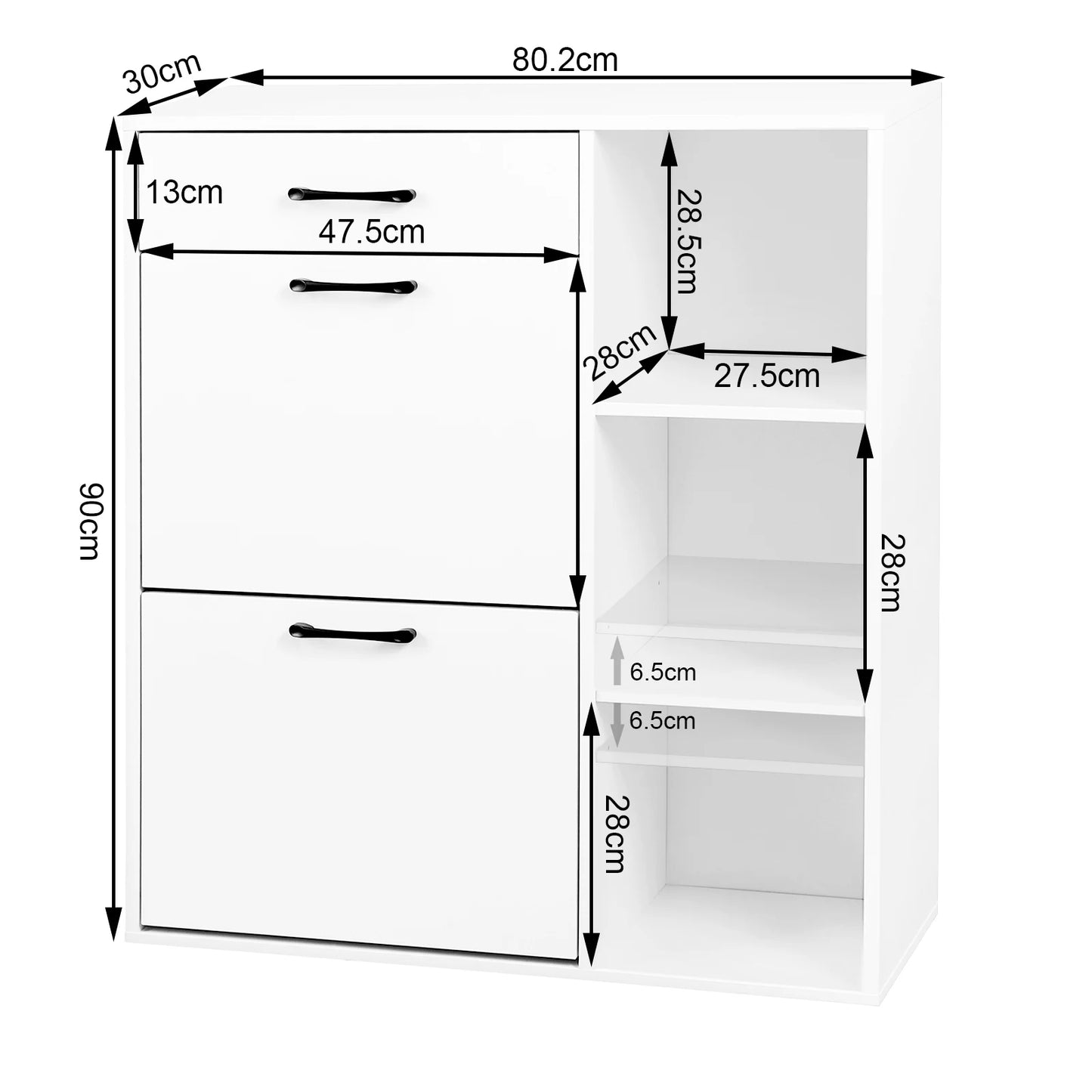 3-Tier Narrow Shoe Rack with Drawer