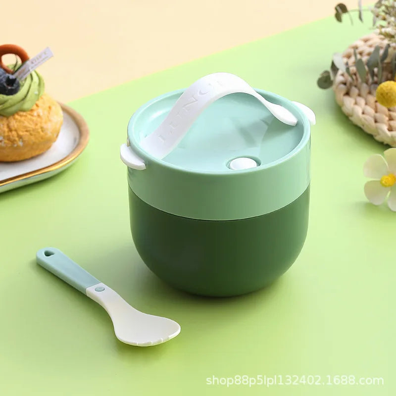 1100ML lunch box for adults and students, 3-compartment leakproof bento box with fork, spoon, and knife.
