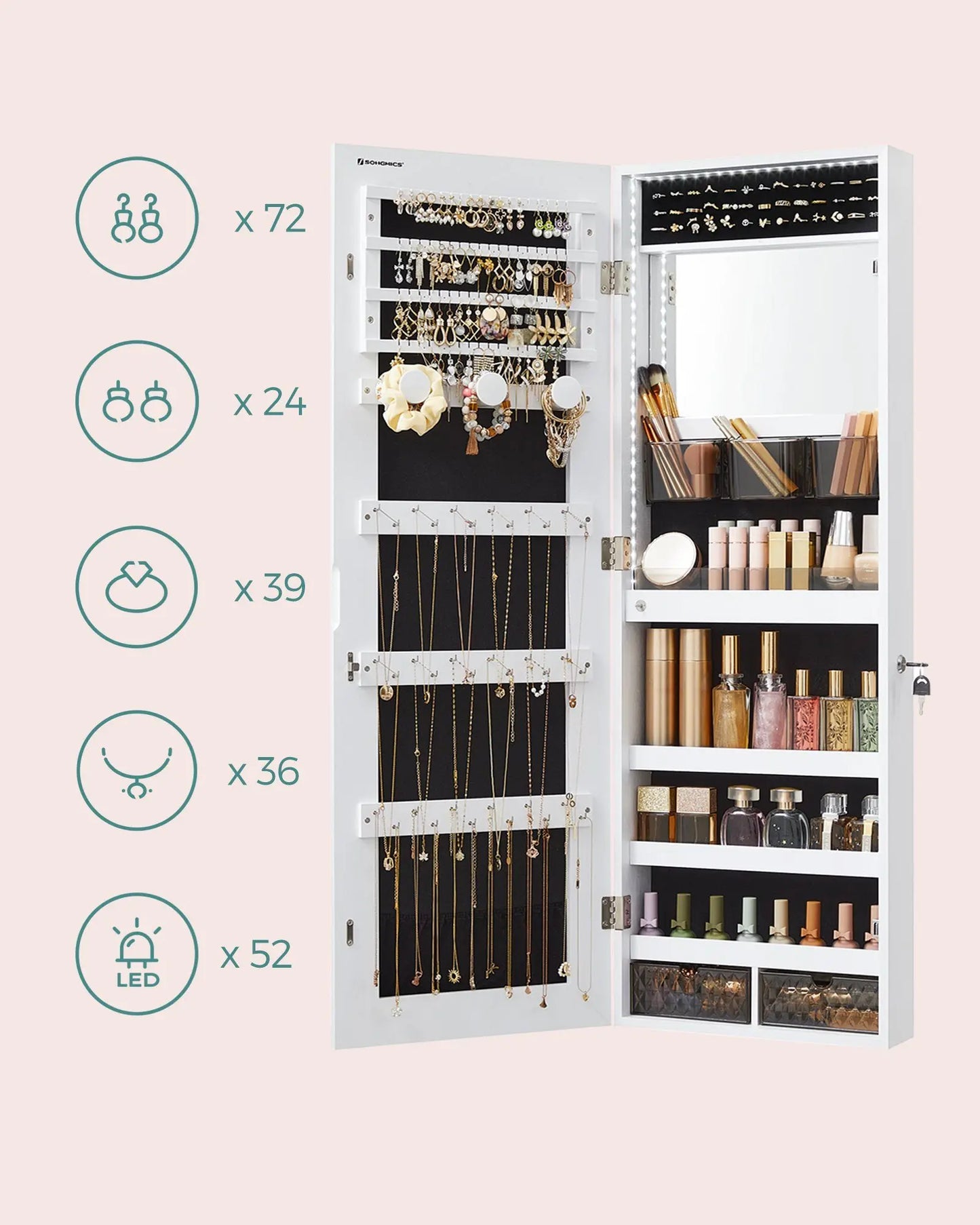 LumiStyle Jewelry Mirror Cabinet