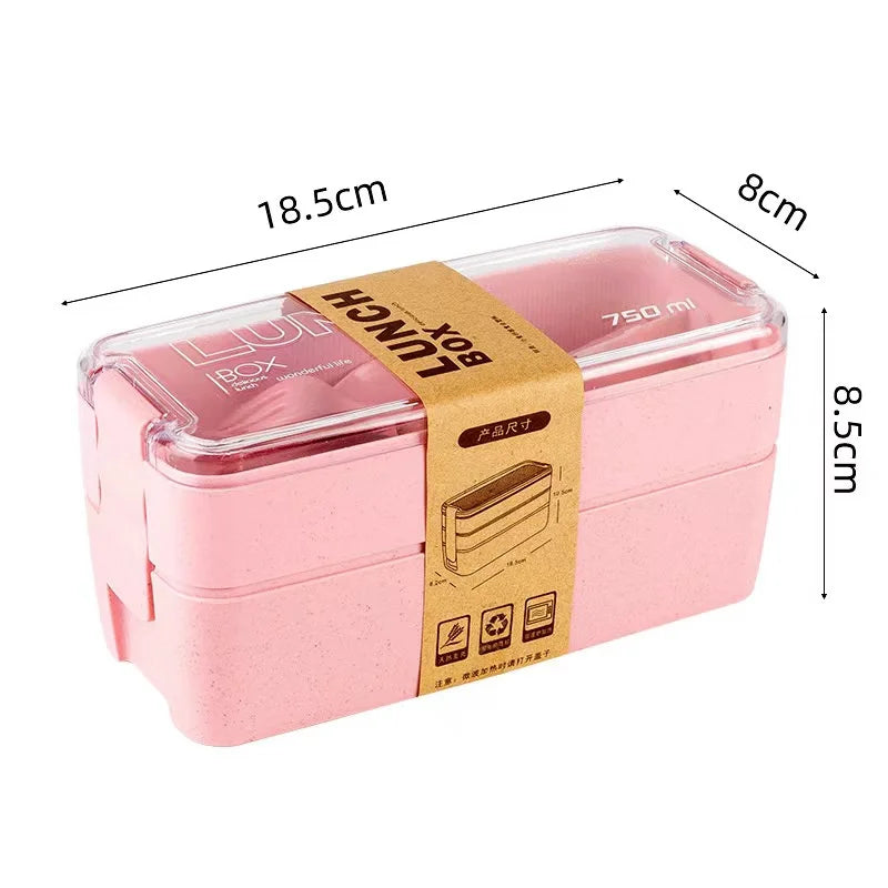 Leakproof kids bento box, cute design, microwave and dishwasher safe with chopsticks.