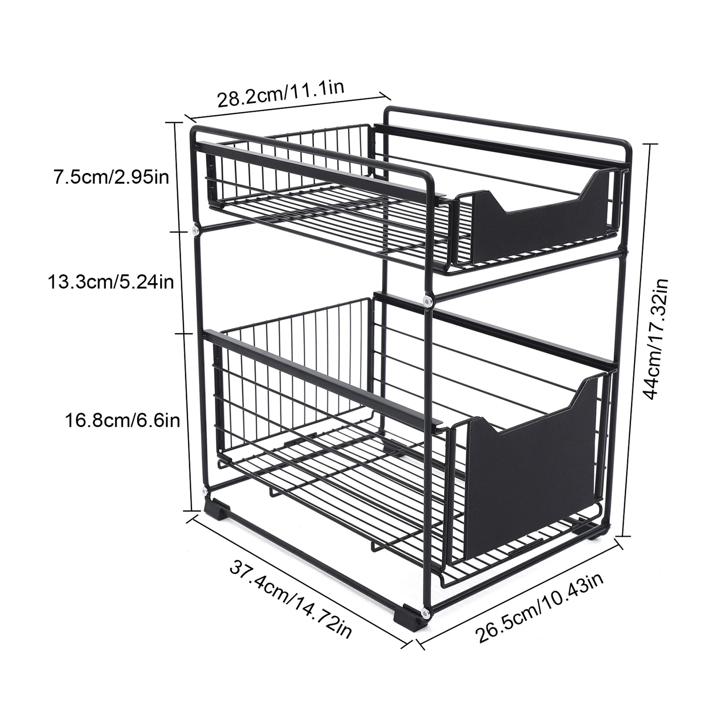 Metal Under-Sink Shelf Organizer