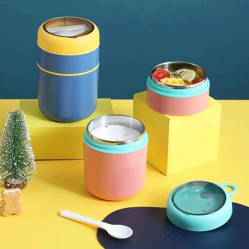 530ml/710ml insulated food jar, stainless steel thermos lunch box, keeps soup hot for school children.