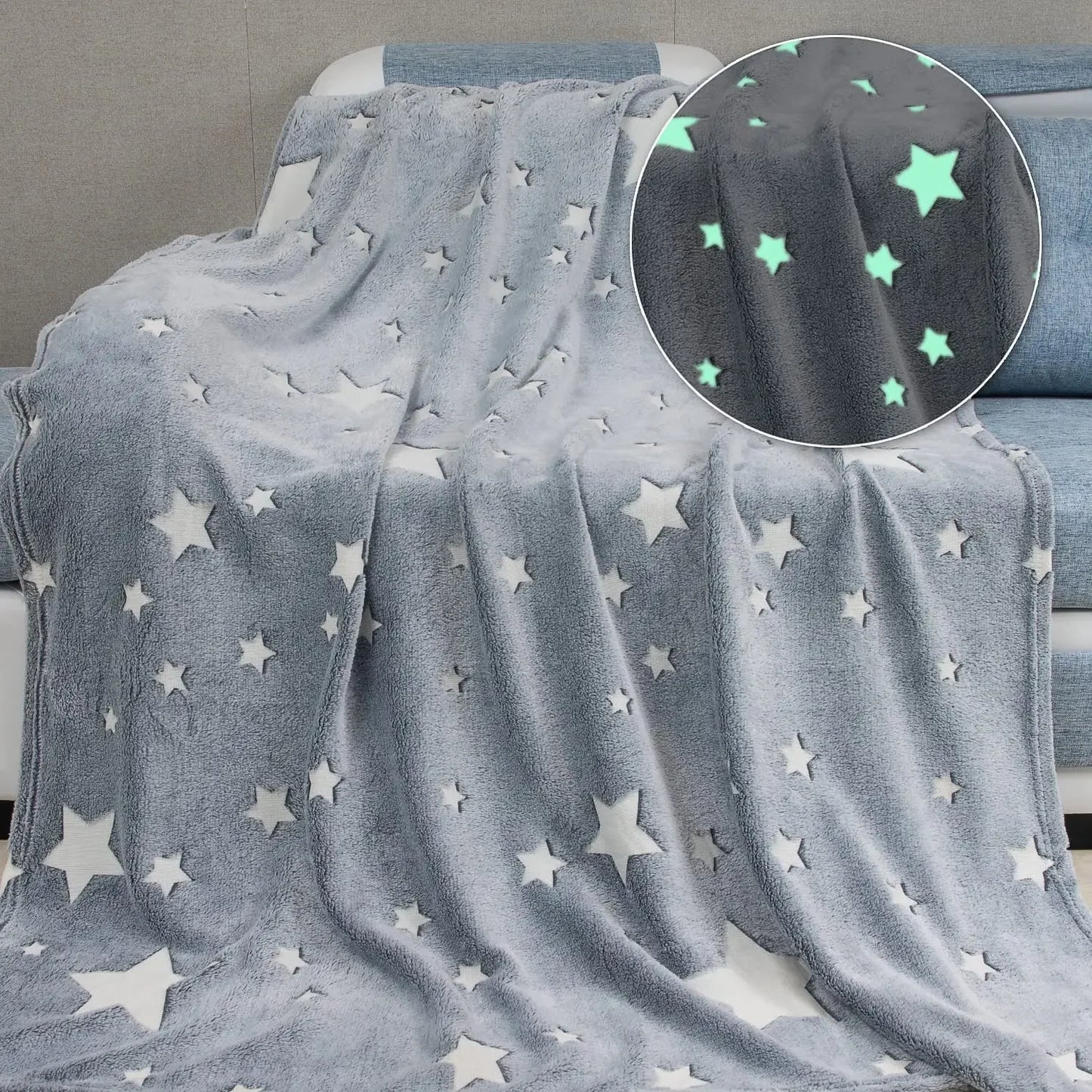 Luminous Glow-in-the-Dark Moon Blanket for Kids – Cozy and Soft