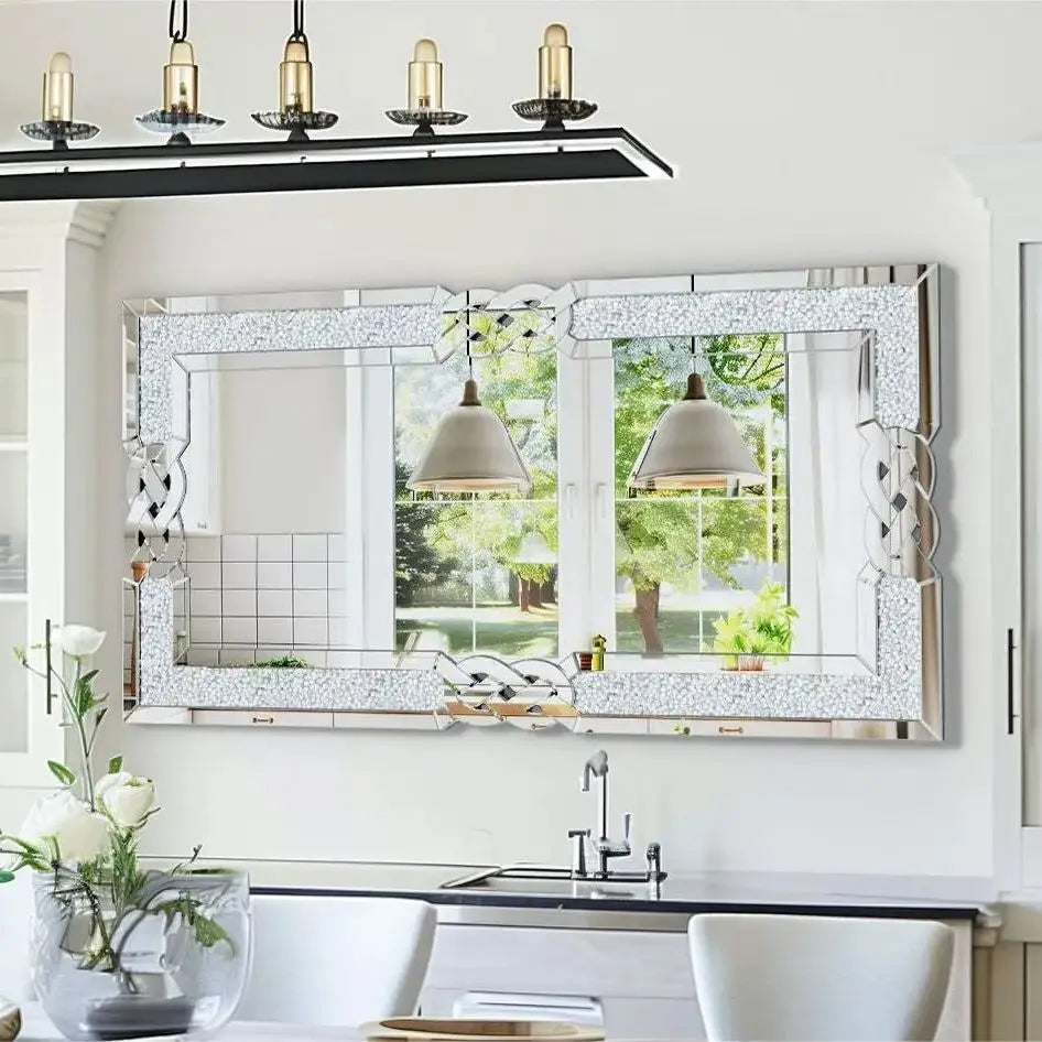 Large Crystal Diamond Wall Mirror