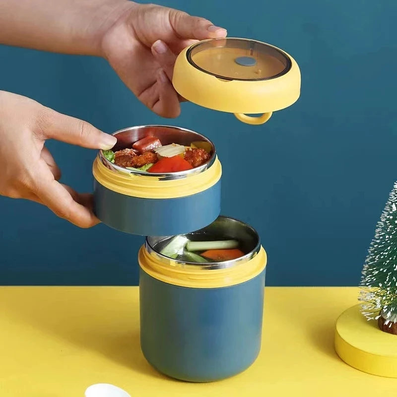 530ml/710ml insulated food jar, stainless steel thermos lunch box, keeps soup hot for school children.
