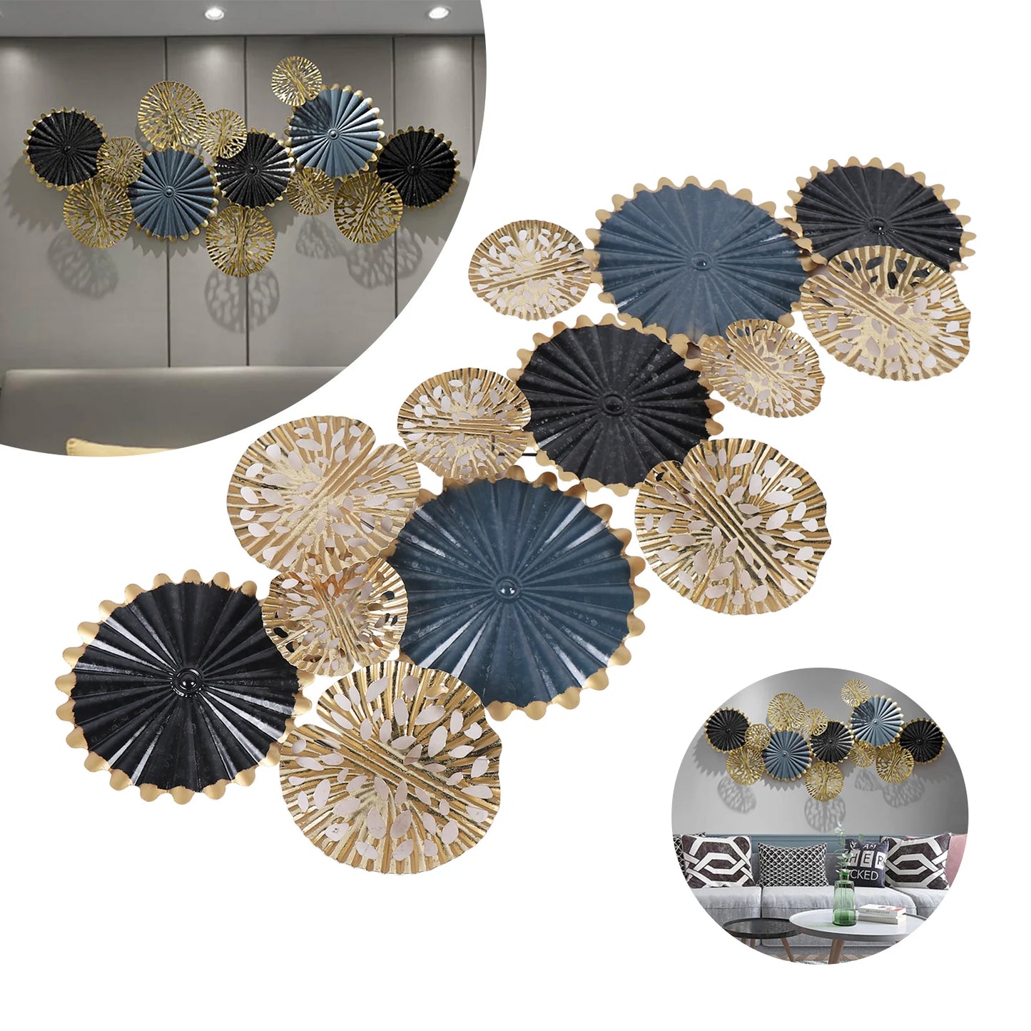 Gold Leaf 3D Metal Wall Art