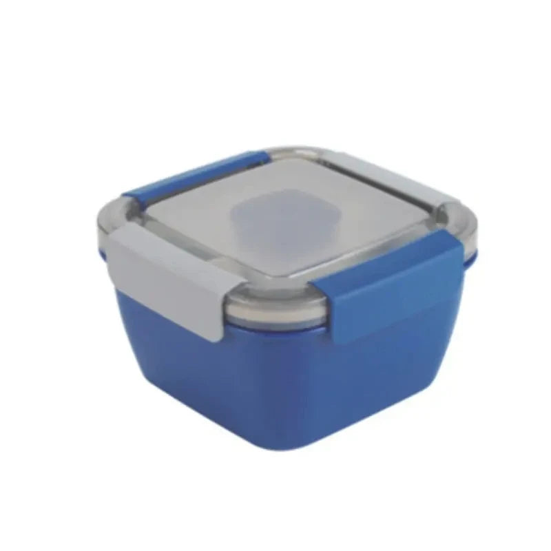 Salad lunch box, 37-oz bowl, 3 compartments, 2-oz sauce container for toppings or snacks.