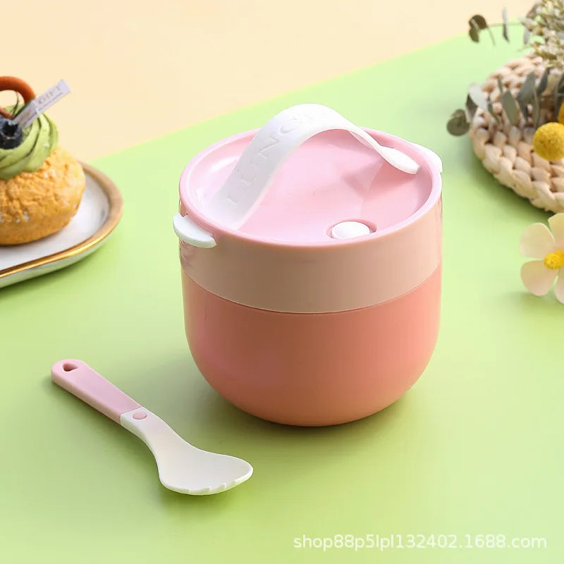 1100ML lunch box for adults and students, 3-compartment leakproof bento box with fork, spoon, and knife.