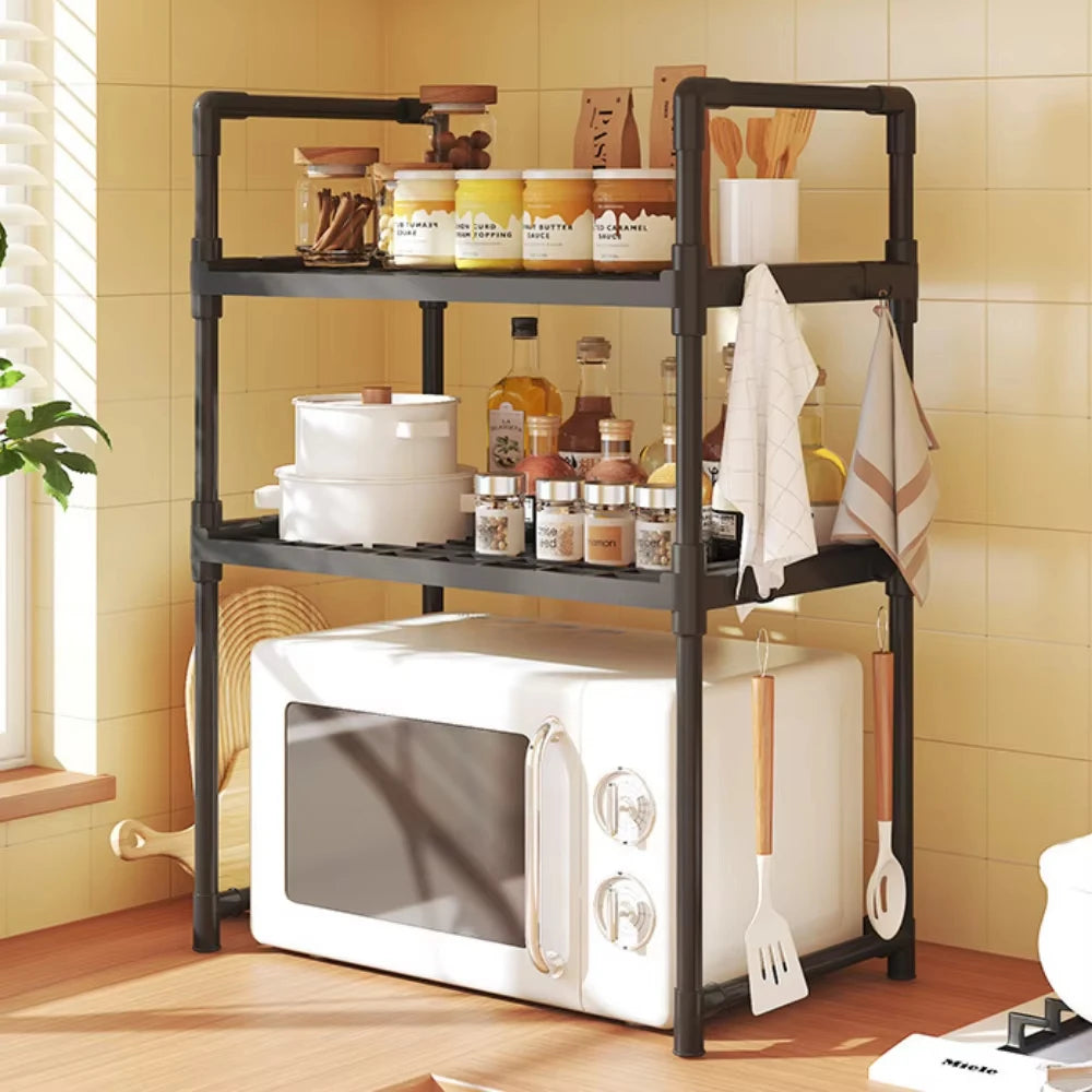 Modern Microwave Rack – 2-Tier Kitchen Storage Shelf