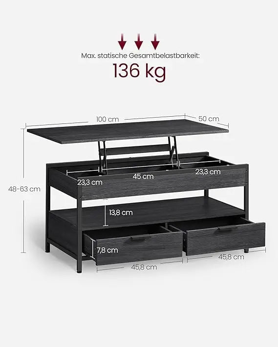 FlexiLift Height-Adjustable Coffee Table