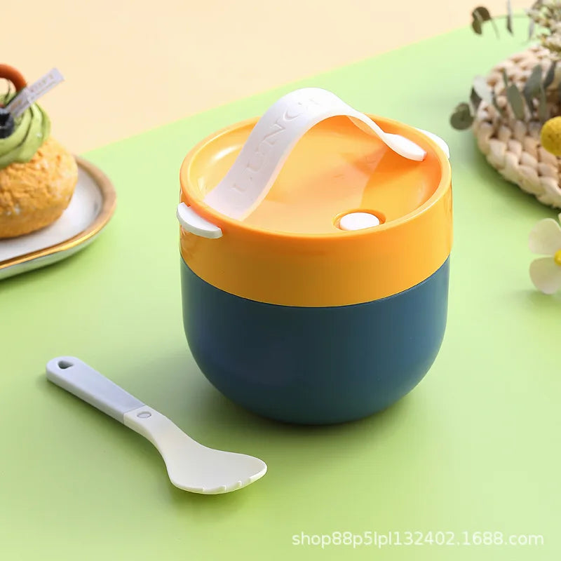 1100ML lunch box for adults and students, 3-compartment leakproof bento box with fork, spoon, and knife.