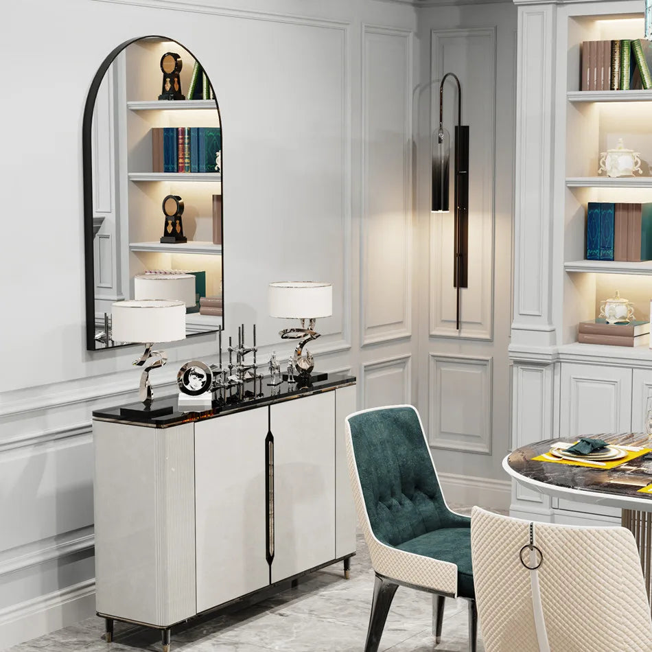 Black Arched Decorative Mirror