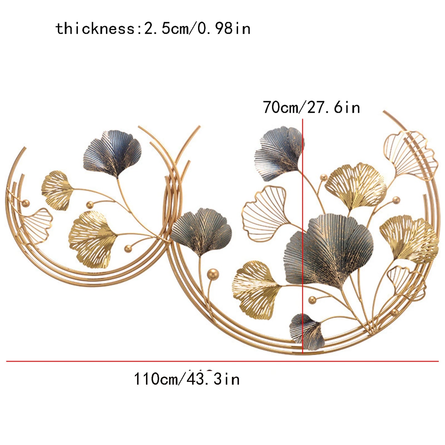 Modern Ginkgo Leaves Metal Wall Art