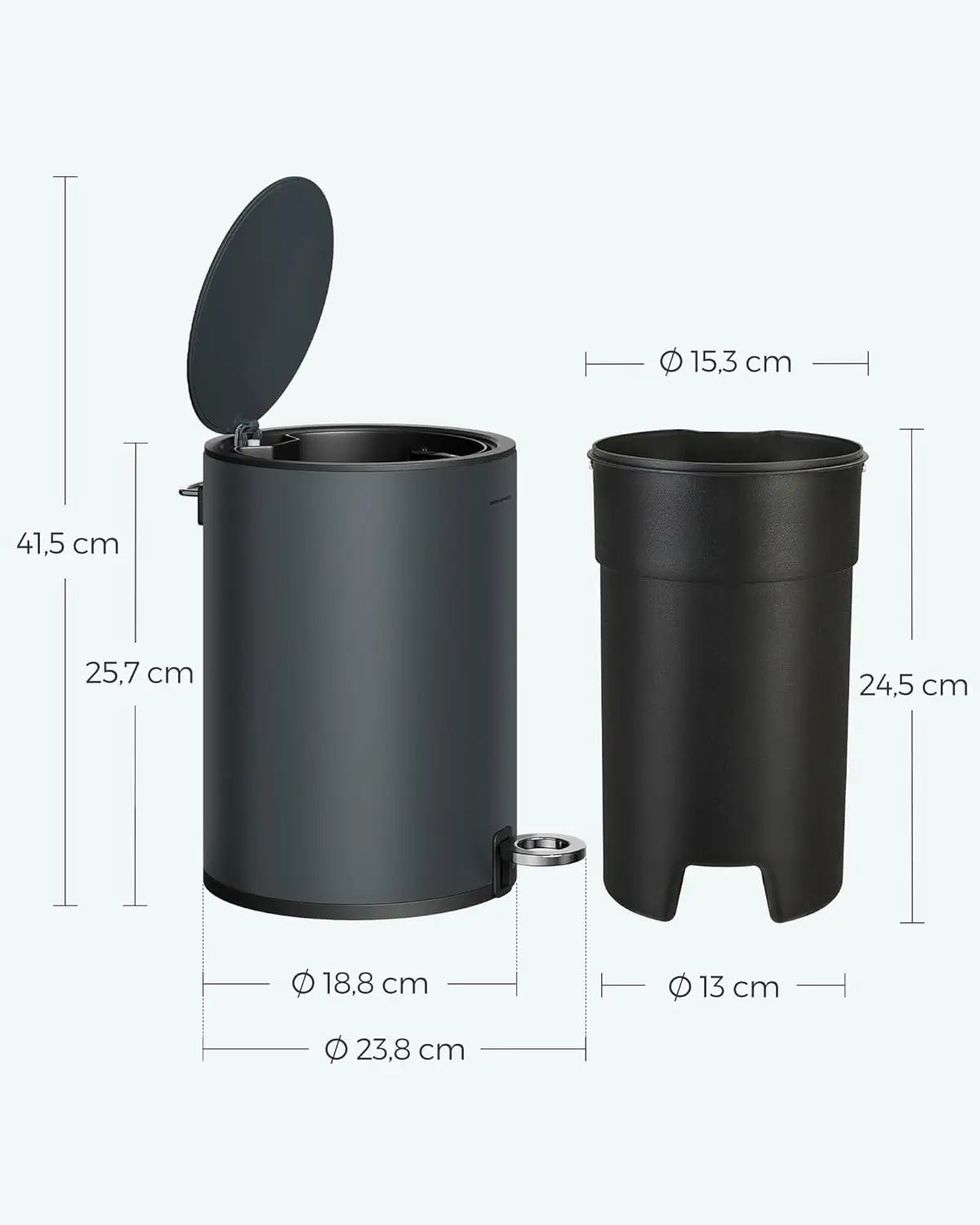 Cosmetics bucket, 3L bathroom trash can