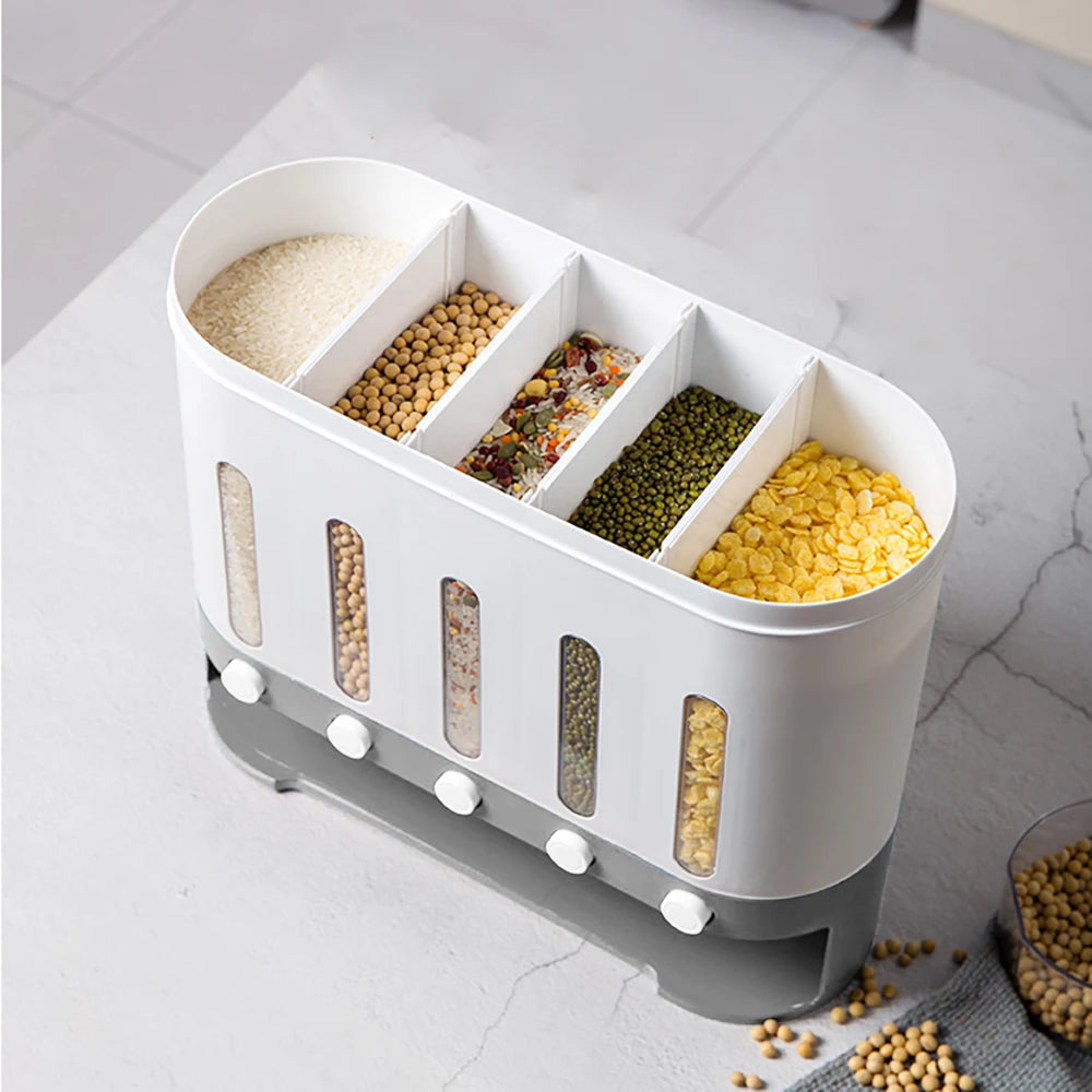 Wall-Mounted 5-Grid Cereal Dispenser