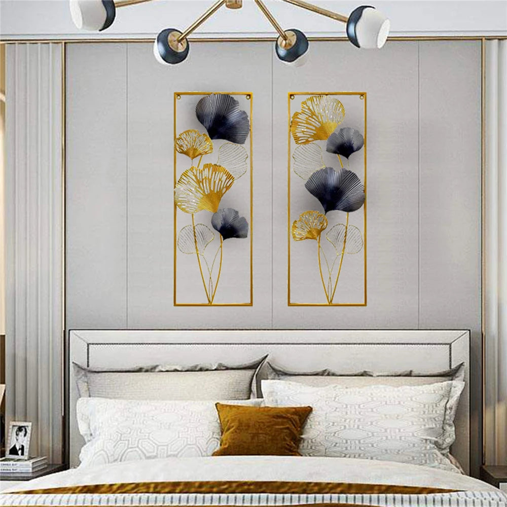3D Ginkgo Leaves Metal Wall Art