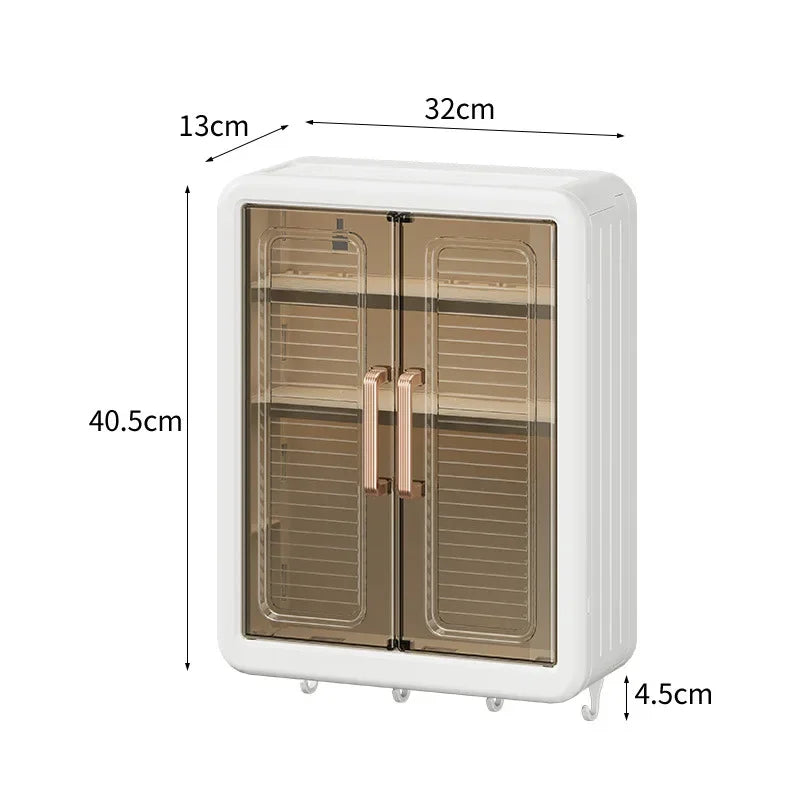 Wall-Mounted Bathroom Storage Cabinet with Magnetic Door