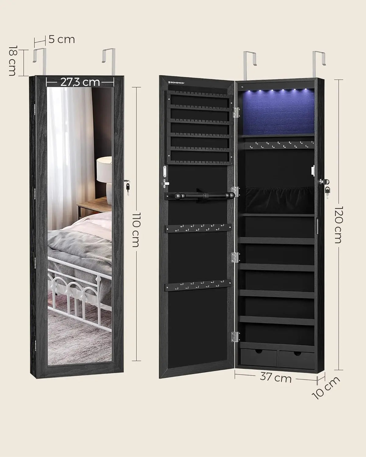 LumiMirror LED Jewelry Cabinet