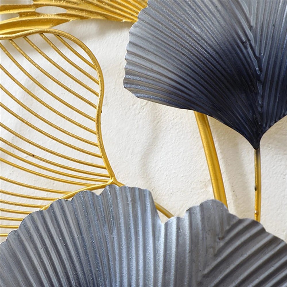 3D Ginkgo Leaves Metal Wall Art