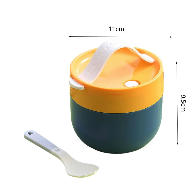 1100ML lunch box for adults and students, 3-compartment leakproof bento box with fork, spoon, and knife.