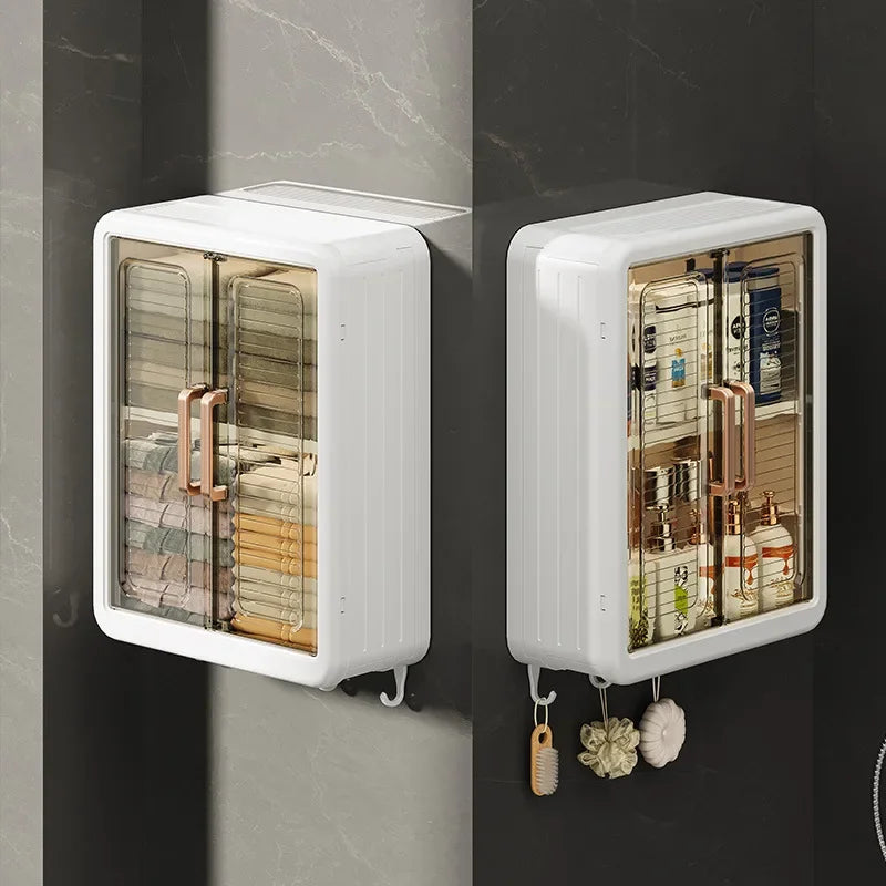 Wall-Mounted Bathroom Storage Cabinet with Magnetic Door