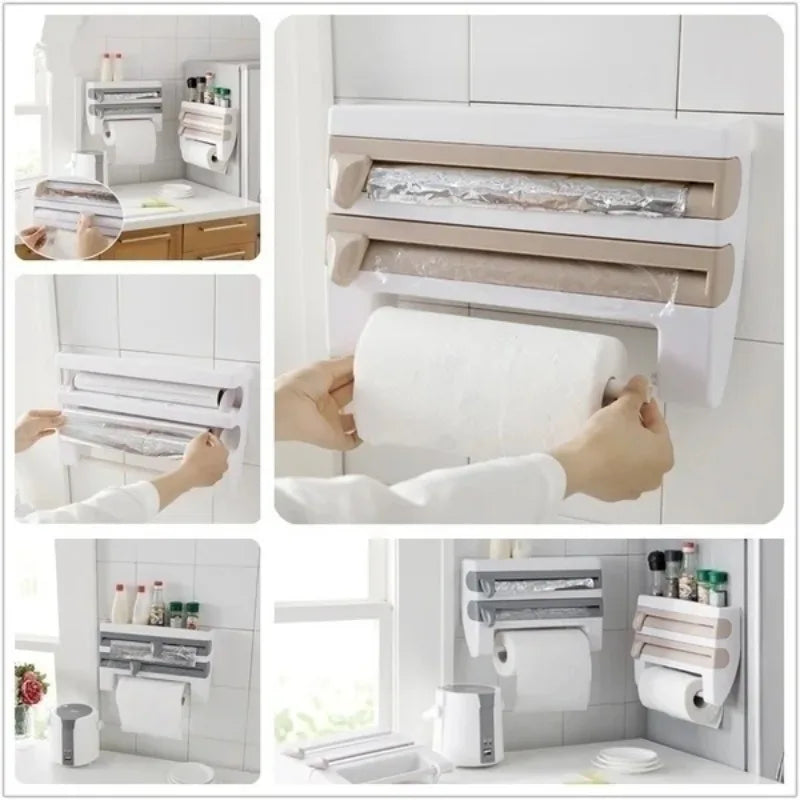4-in-1 Wall Mounted Kitchen Storage Rack