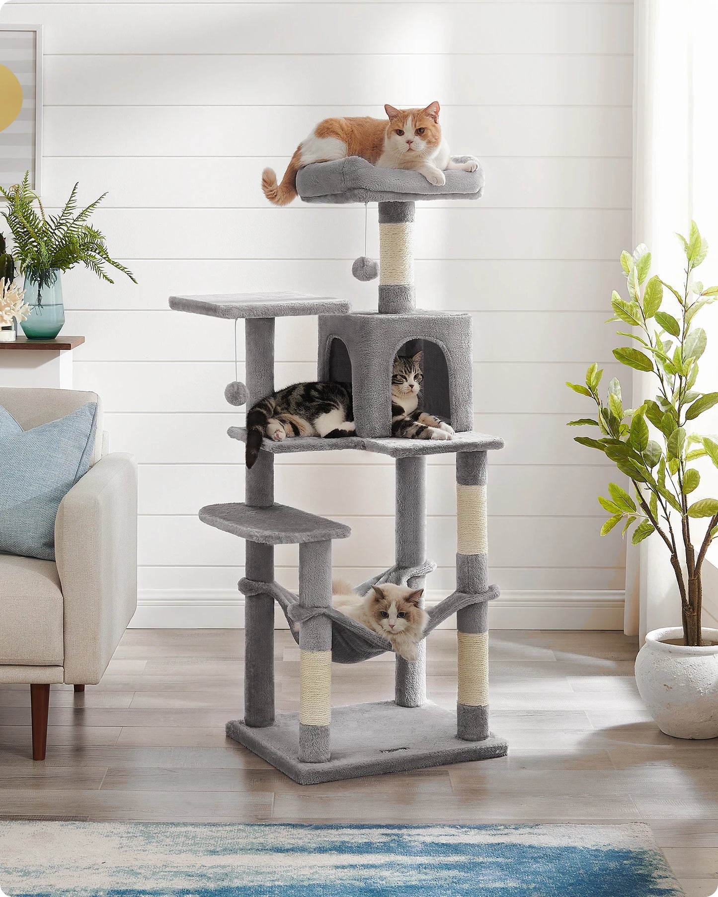 Stable Cat Tree with Hammock & Cave (143 cm)
