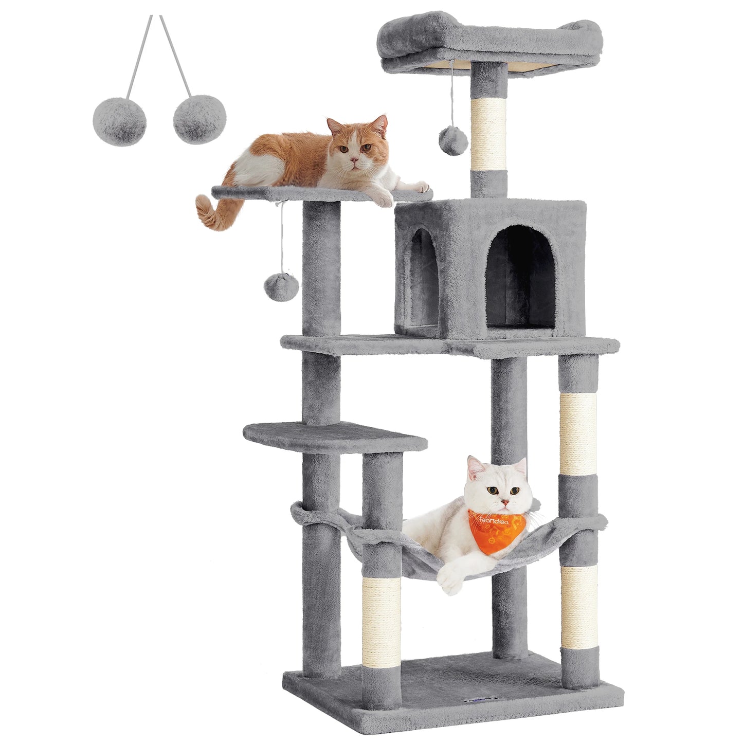 Stable Cat Tree with Hammock & Cave (143 cm)
