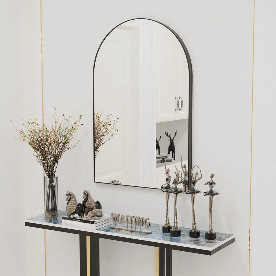 Black Arched Decorative Mirror