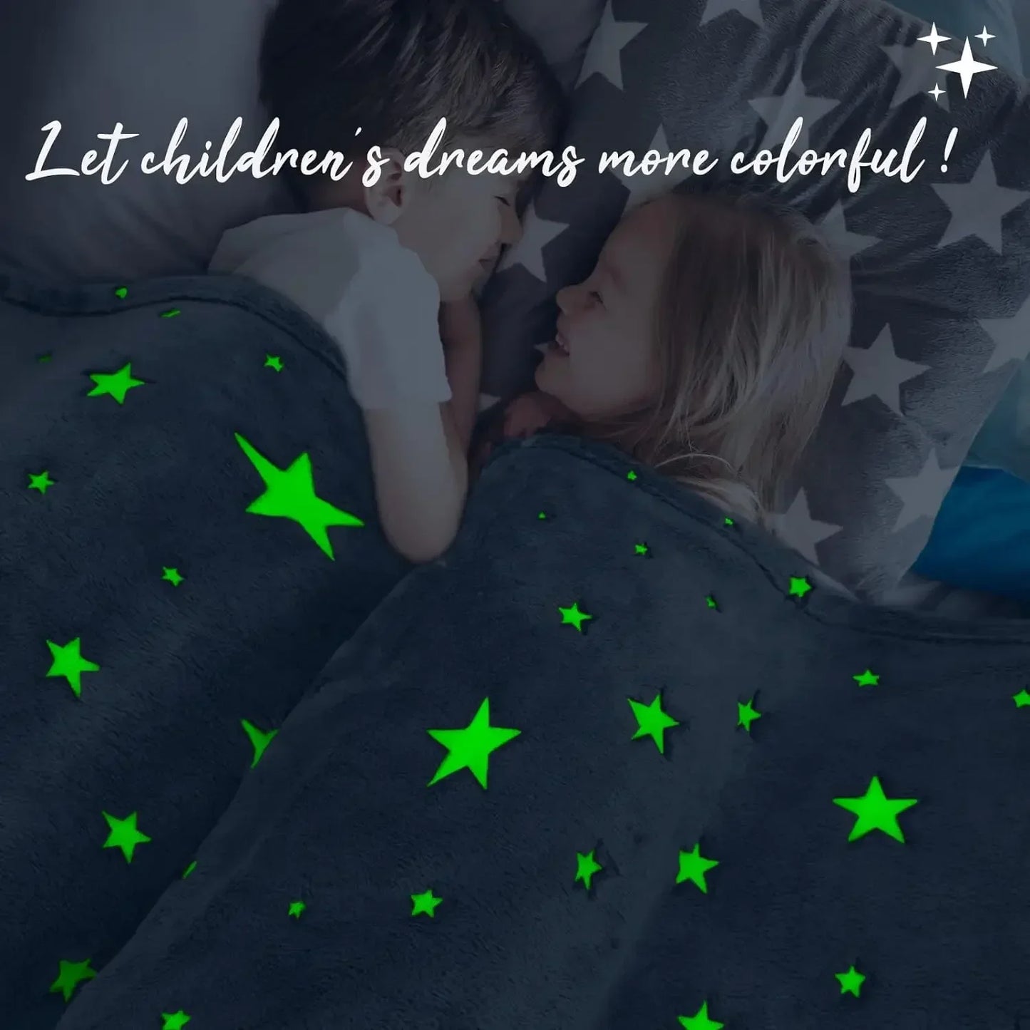 Luminous Glow-in-the-Dark Moon Blanket for Kids – Cozy and Soft
