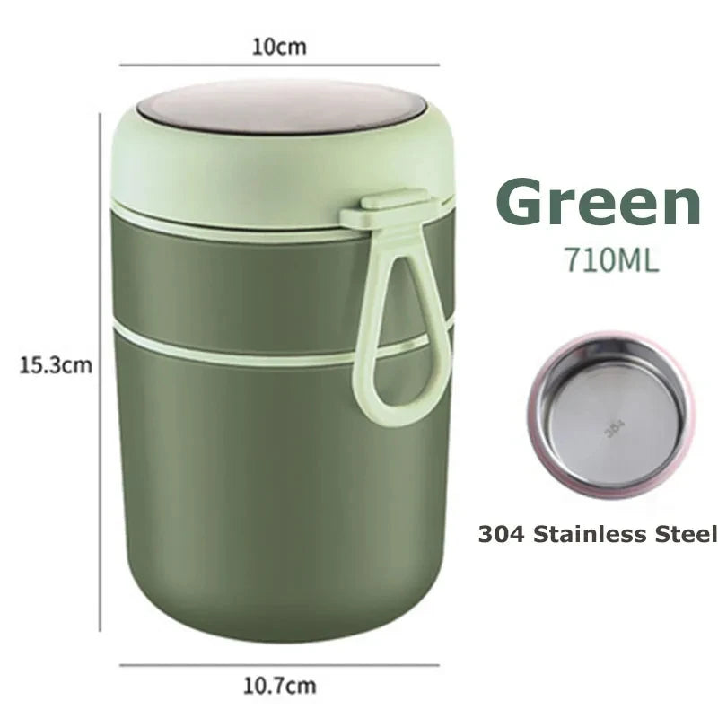 530ml/710ml insulated food jar, stainless steel thermos lunch box, keeps soup hot for school children.