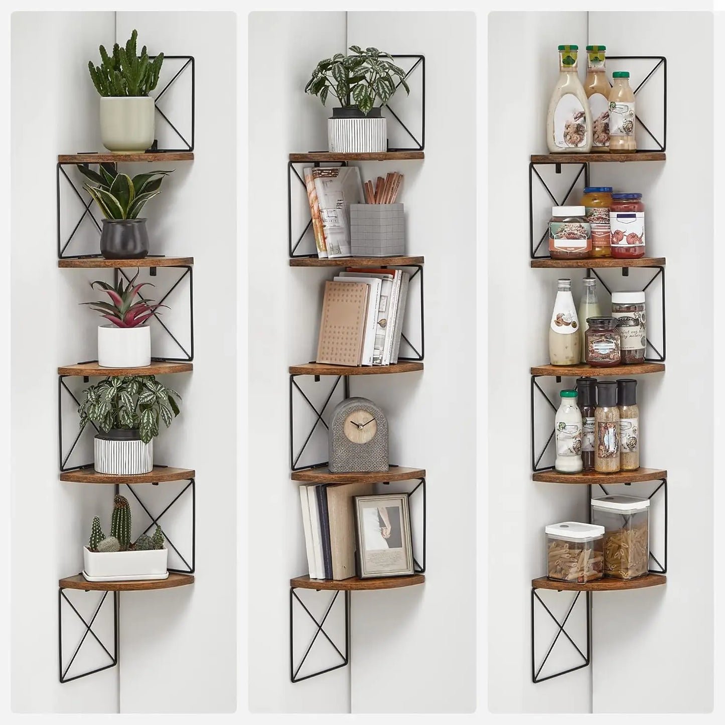 Zigzag 5-Level Corner Shelf for Bedroom & Living Room