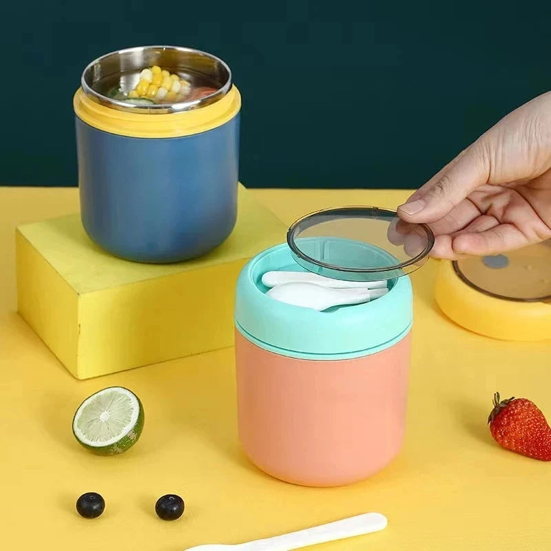 530ml/710ml insulated food jar, stainless steel thermos lunch box, keeps soup hot for school children.
