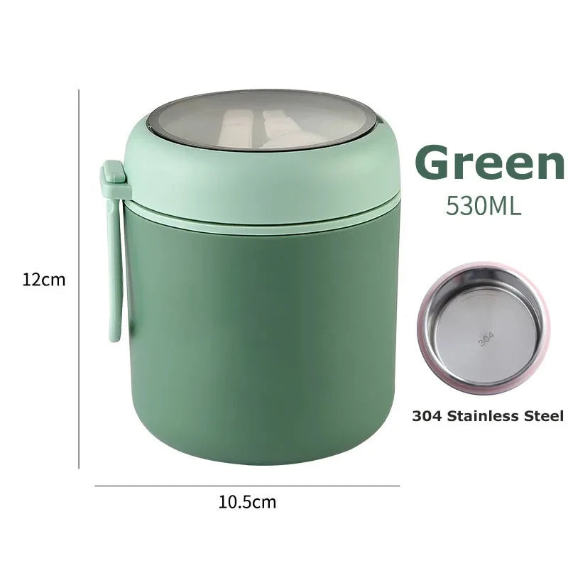 530ml/710ml insulated food jar, stainless steel thermos lunch box, keeps soup hot for school children.