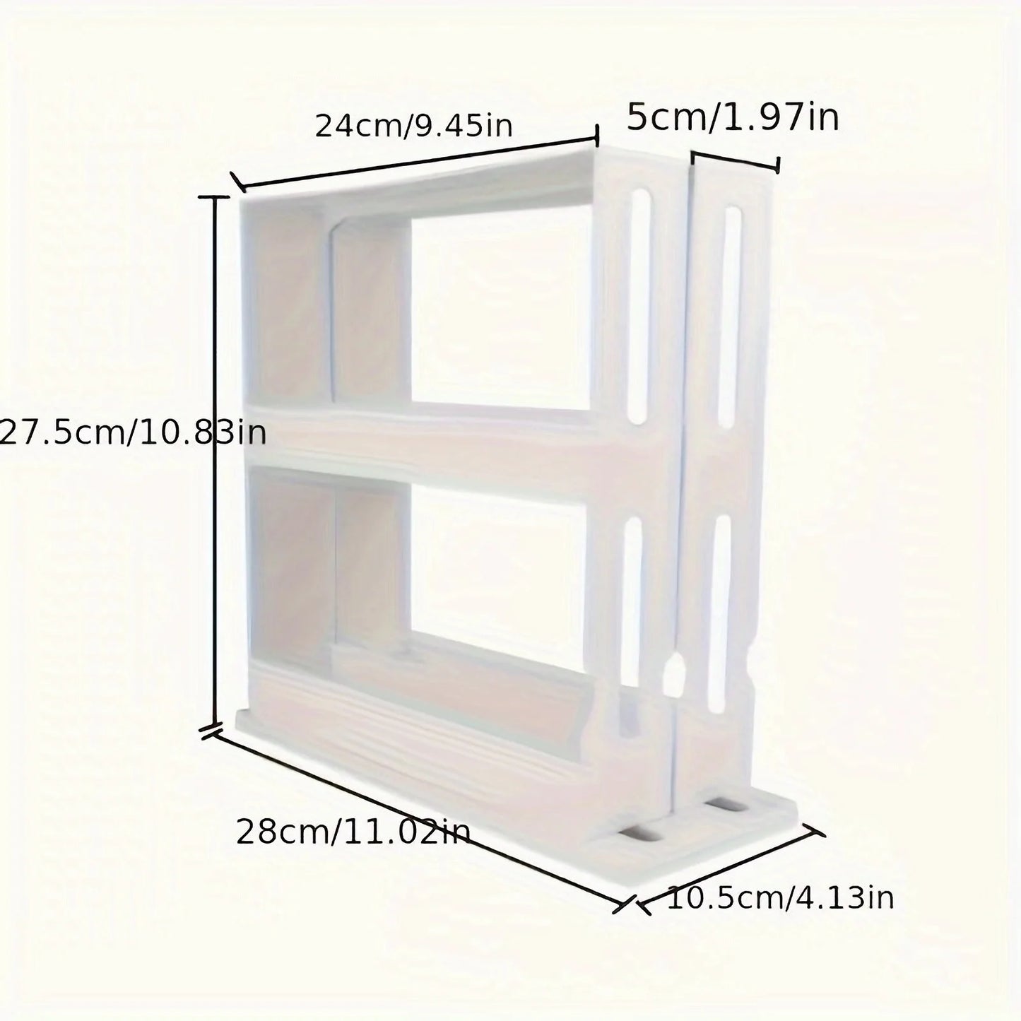2-Tier Spice Storage Rack - 90° Swivel Organizer