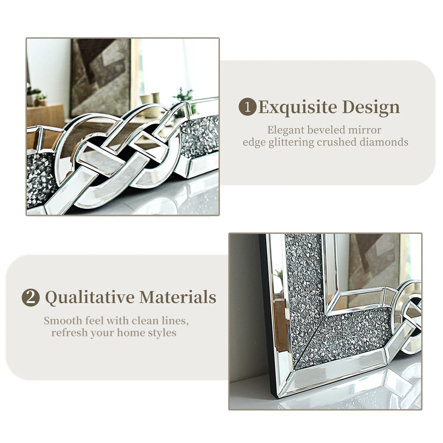Large Crystal Diamond Wall Mirror