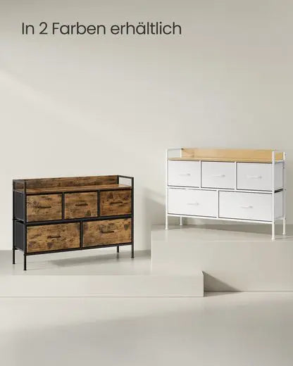5-Drawer Fabric Dresser for Bedroom Storage