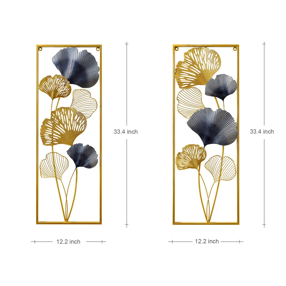 3D Ginkgo Leaves Metal Wall Art