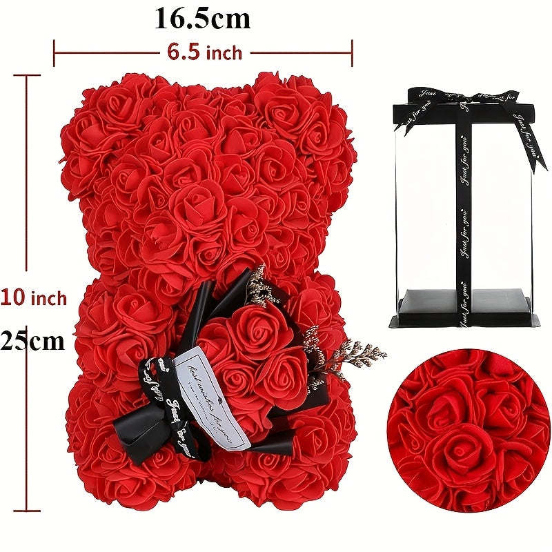 Rose Bear Gift Set with Necklace & Card – Perfect for Any Occasion