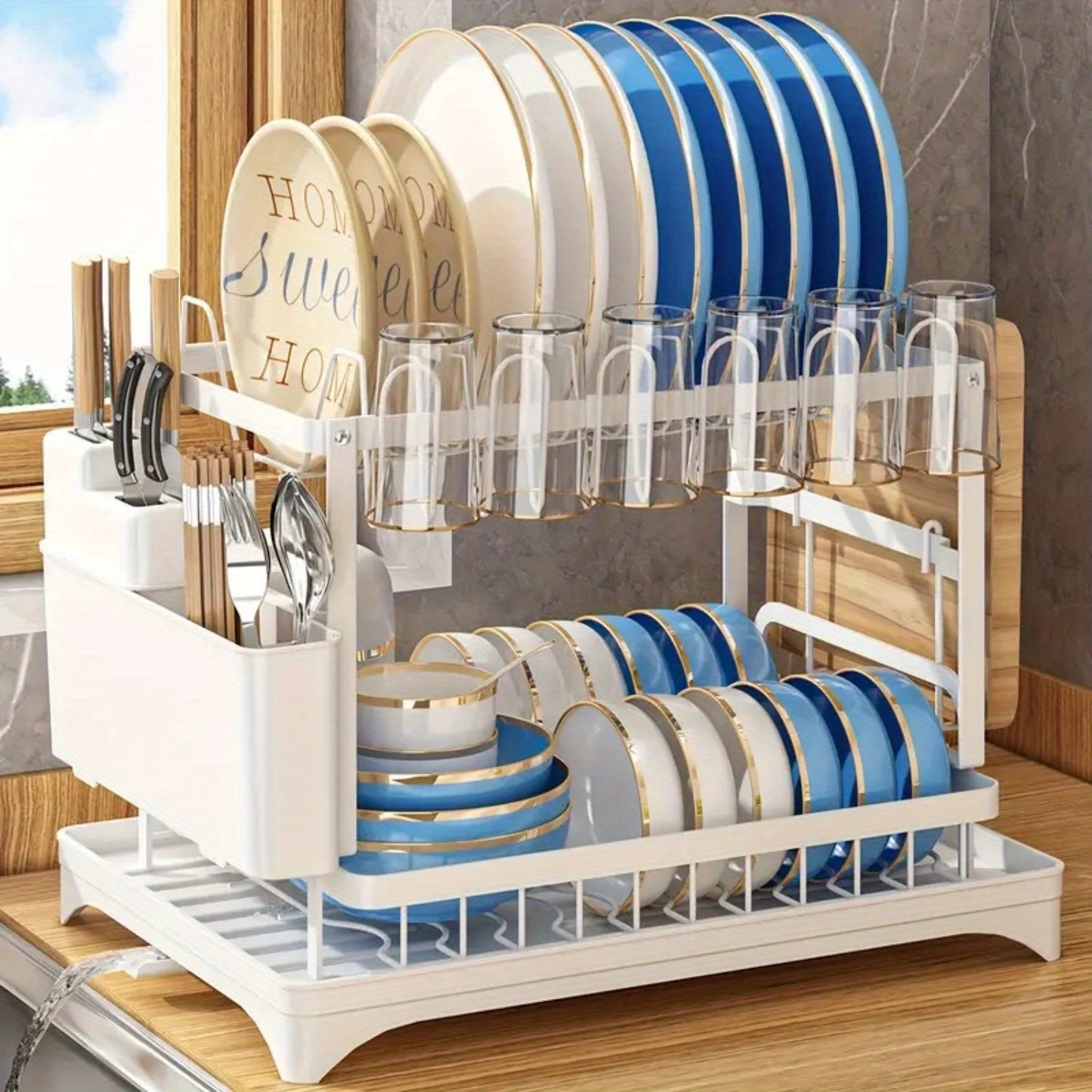 SteelFlow 2-Tier Dish Rack