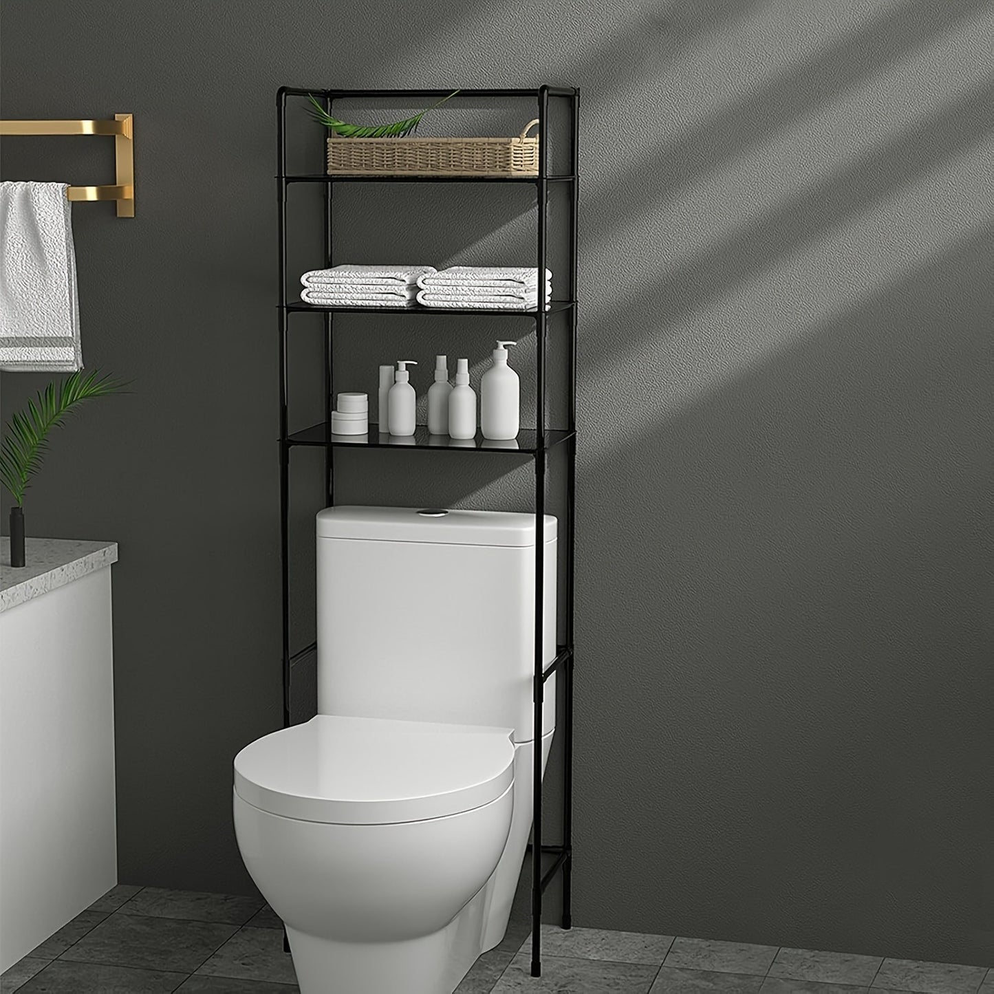 Iron 3-Tier Toilet Rack