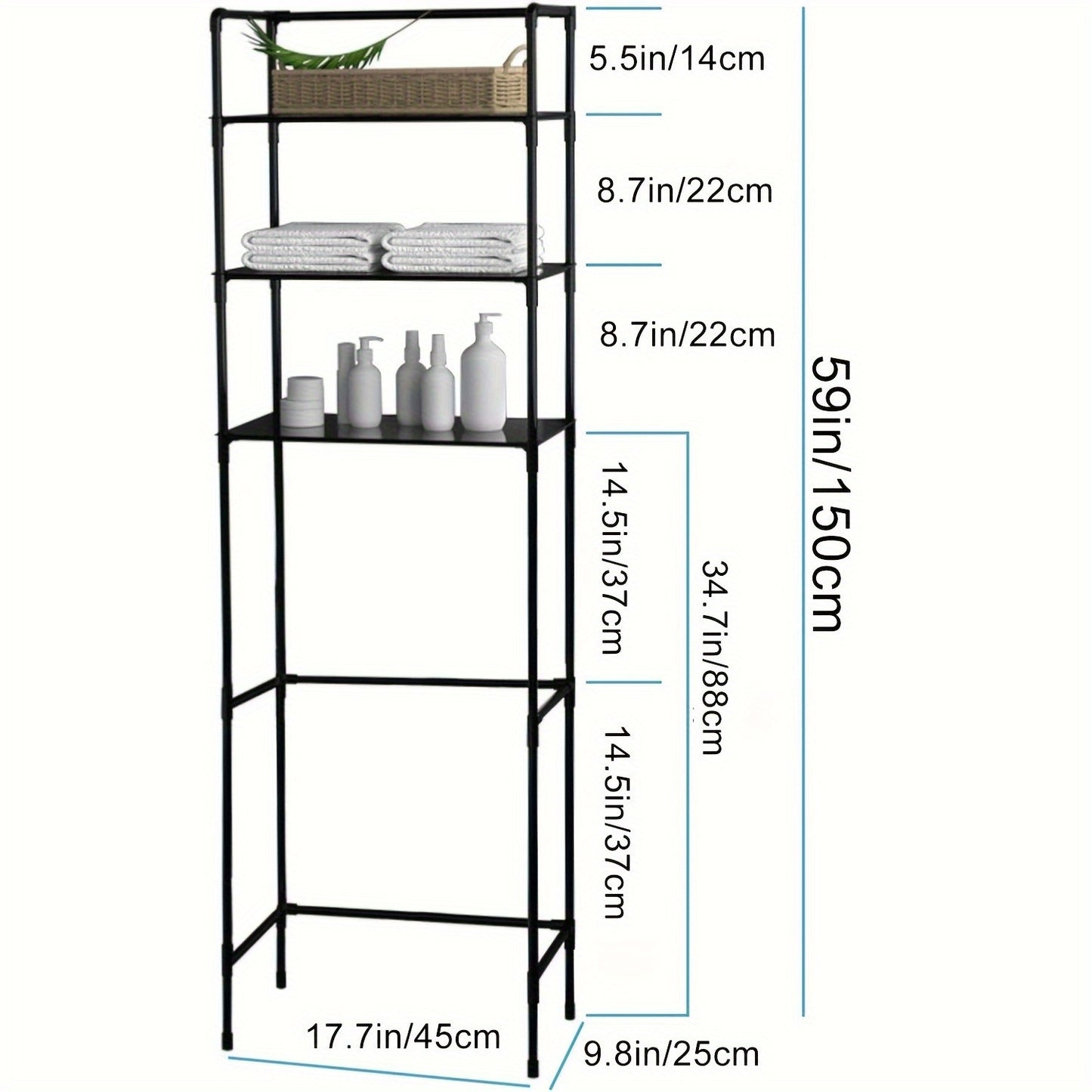 Iron 3-Tier Toilet Rack