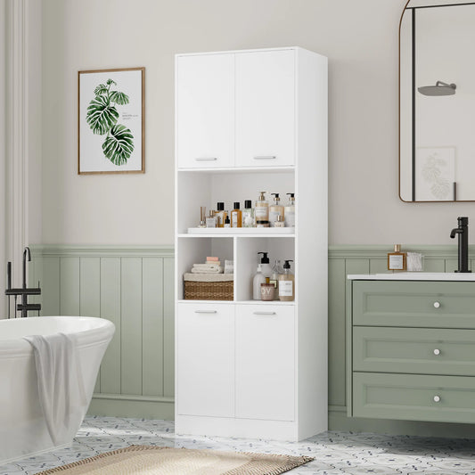 Getone 180.5cm Tall Storage Cabinet with Doors & Open Shelves
