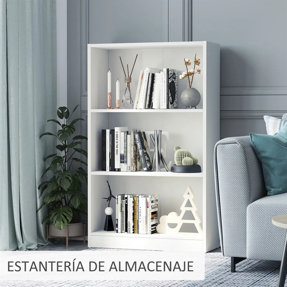Modern Bookcase with 3 Compartments - Stylish Storage for Books & Décor