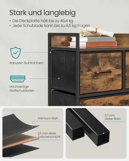 5-Drawer Fabric Dresser for Bedroom Storage