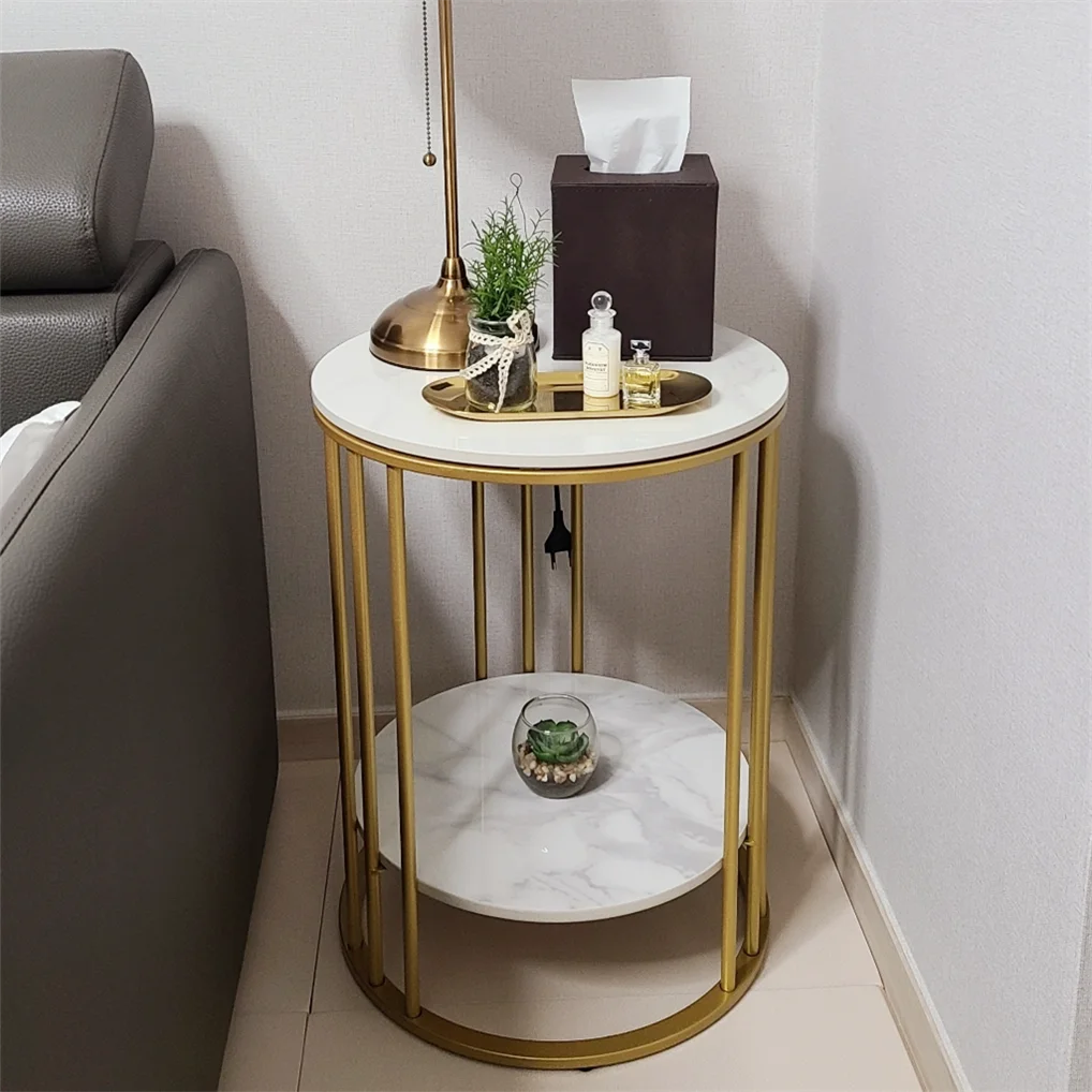 Round Marble Coffee Table Sofa Side