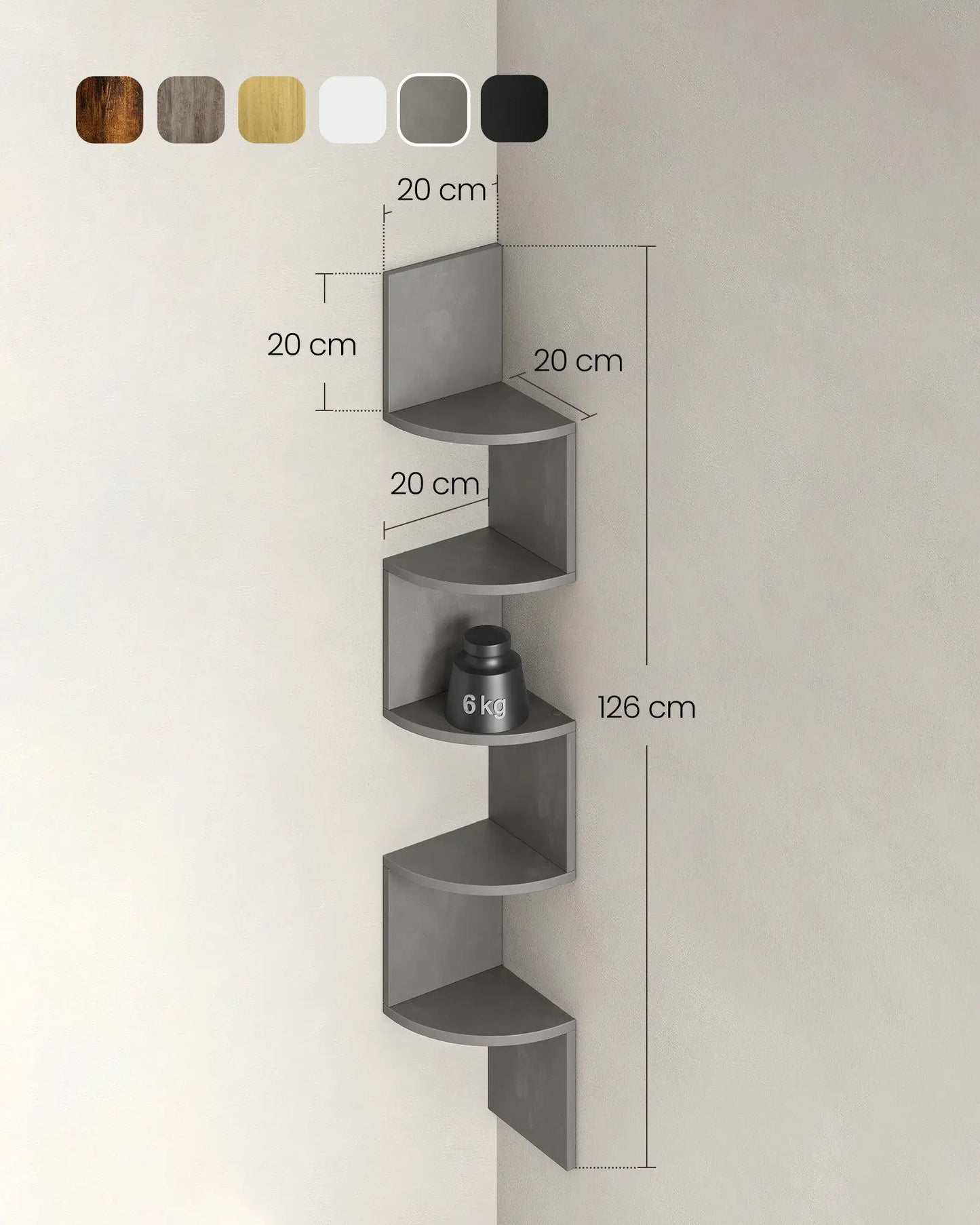 Corner Shelf Bookcase with 5 Shelves