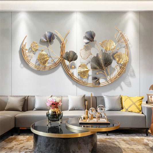 Modern Ginkgo Leaves Metal Wall Art