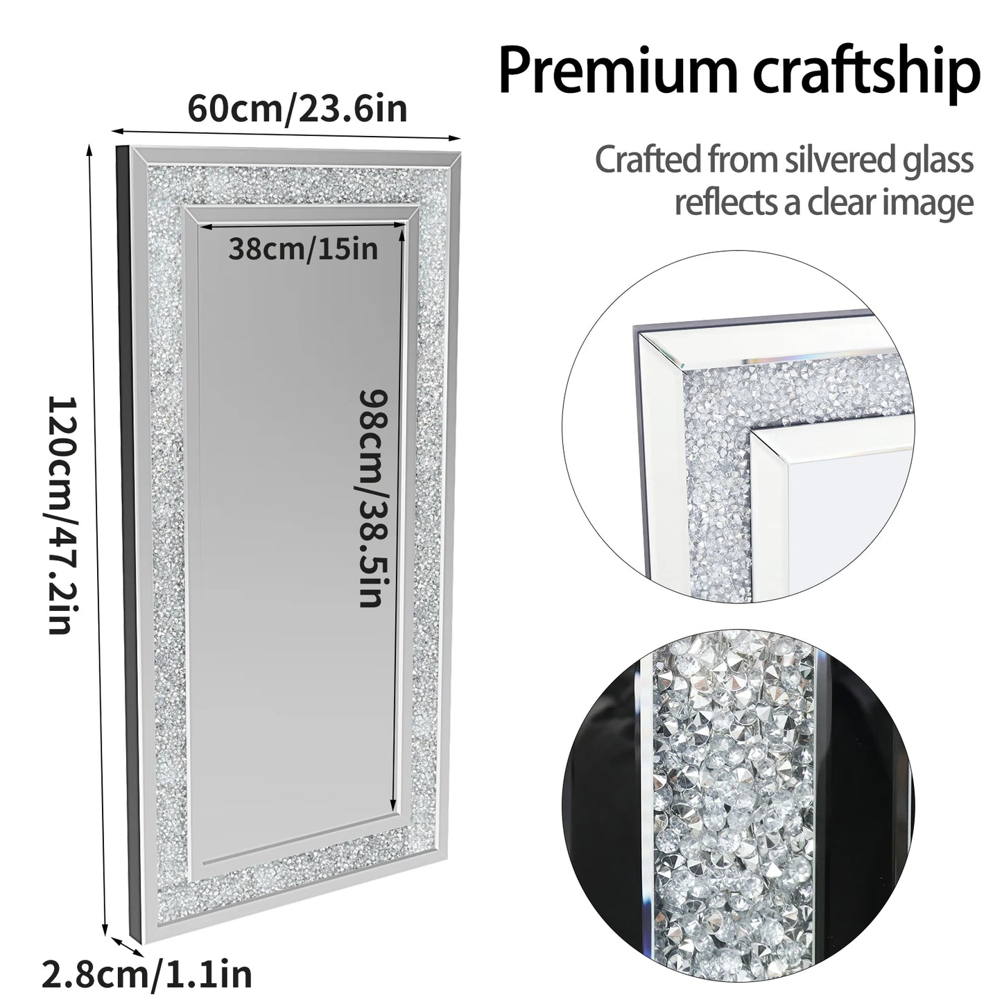 CrystalGlow XXL Wandspiegel