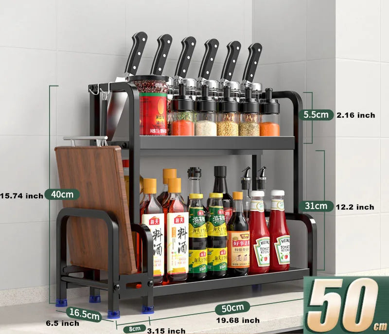 2/3-Tier Stainless Steel Kitchen Organizer